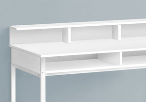 Homeroots 47" Modern White Wood And Metal Computer Desk – Stylish, Durable, And Perfect For Productive Workspaces!   490000