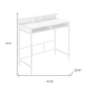 Homeroots 47" Modern White Wood And Metal Computer Desk – Stylish, Durable, And Perfect For Productive Workspaces!   490000