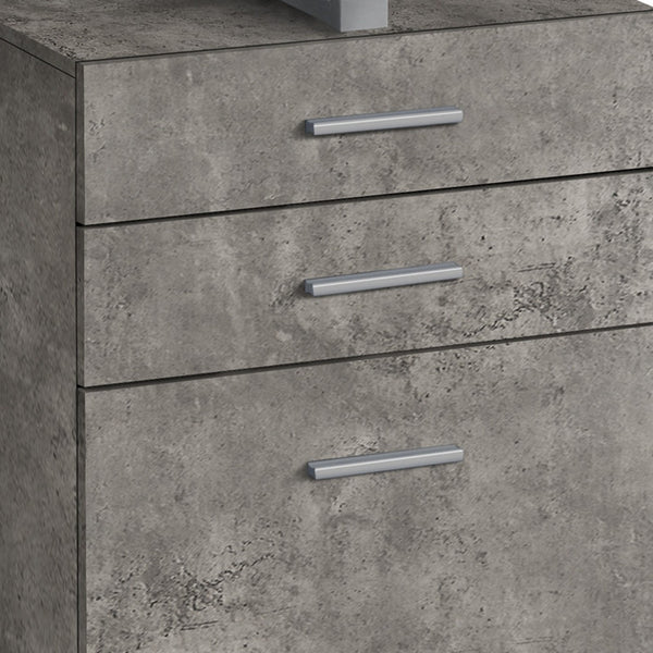 Homeroots 47" White And Gray Computer Desk With Three Drawers   490001