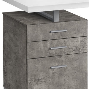 Homeroots 47" White And Gray Computer Desk With Three Drawers   490001
