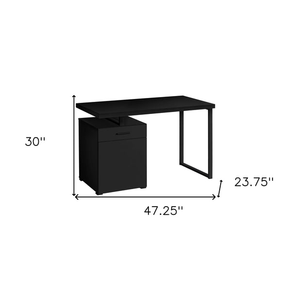 Homeroots 47" Black Wood And Metal Sled Computer Desk – Stylish, Durable, And Versatile For Your Office Space   490003