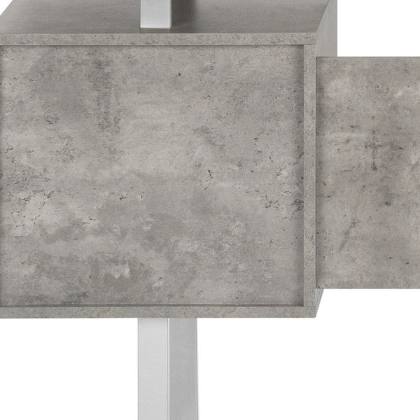 Homeroots 60" White And Gray Computer Desk With Three Drawers   490005