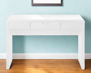 Homeroots 47" White Wood Sled Computer Desk - Stylish & Sturdy Office Furniture With Hidden Storage Drawer   490007