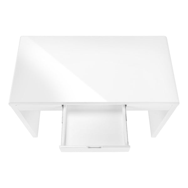 HomeRoots 47" White Wood Sled Computer Desk - Modern, Stylish Workspace with Drawer, Easy Assembly & Durability 490007