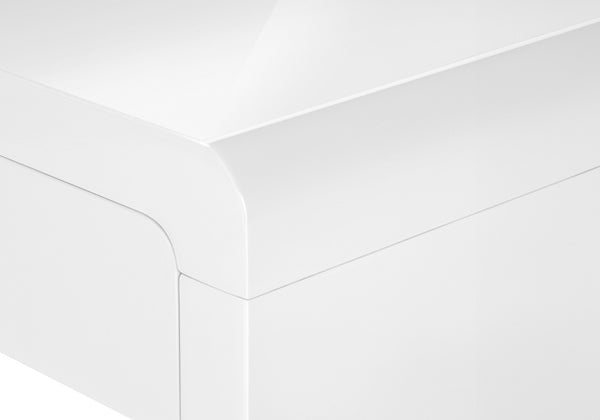 HomeRoots 47" White Wood Sled Computer Desk - Modern, Stylish Workspace with Drawer, Easy Assembly & Durability 490007