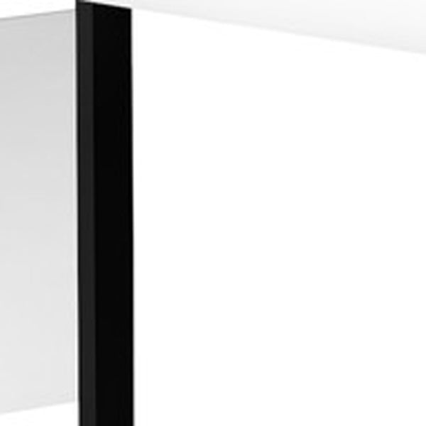 Homeroots 71" White And Black L Shape Computer Desk With Three Drawers   490011