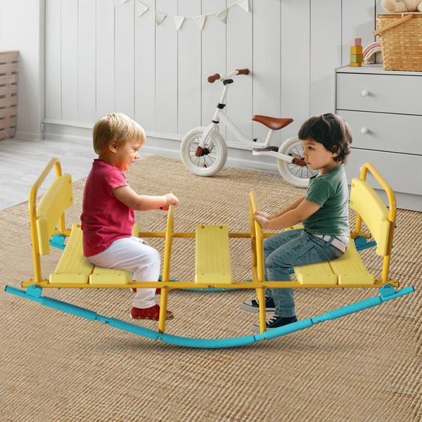English Elm Kindergarten Triple Seat Seesaw Steel Frame Eva Foam Outdoor Playground Rocker W1408P280673