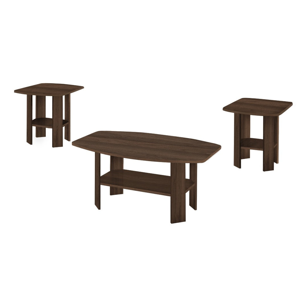 HomeRoots Set of Three 36" Espresso Coffee Tables with Versatile Storage & Classic Design for Any Room 490023