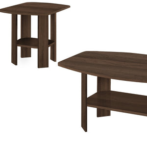 Homeroots Set Of Three 36" Espresso Coffee Table With Three Shelves   490023