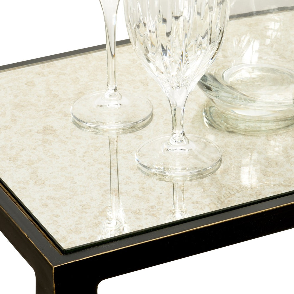 Wildwood Chelsea Vintage-Inspired Bronze Console Table With Antique Mirrored Top, Slim 60" Width, Durable Iron Frame 490043