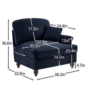 English Elm Sofa Rsf Chenille Sectional with Floral Backrest and Detachable Ruffle Skirt Design W3041P332620