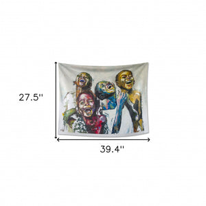 Homeroots Julio Happy Kids Unframed Tapestry Wall Art  Fabric 490137