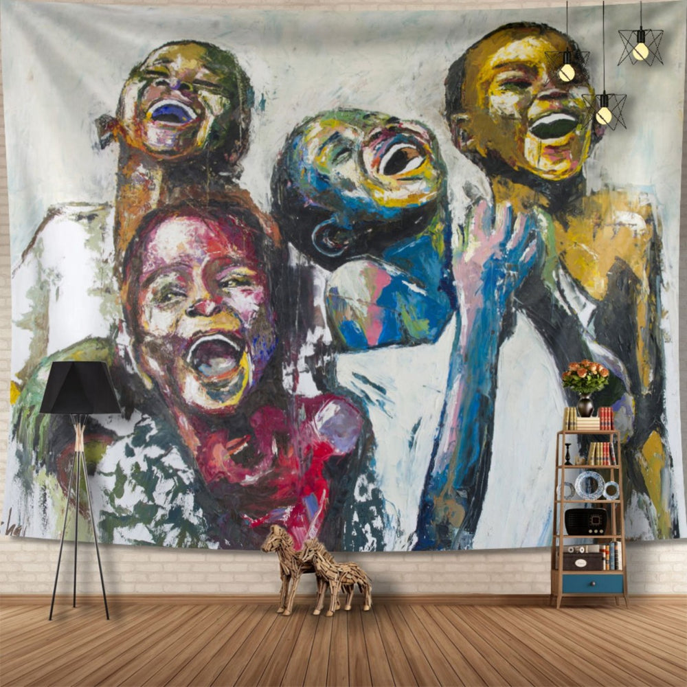 HomeRoots Julio Happy Kids Unframed Tapestry Wall Art – Vibrant, Colorful Decor for Playrooms & Modern Spaces 490138
