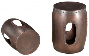 Homeroots 20" Copper Iron Round End Tables   490139