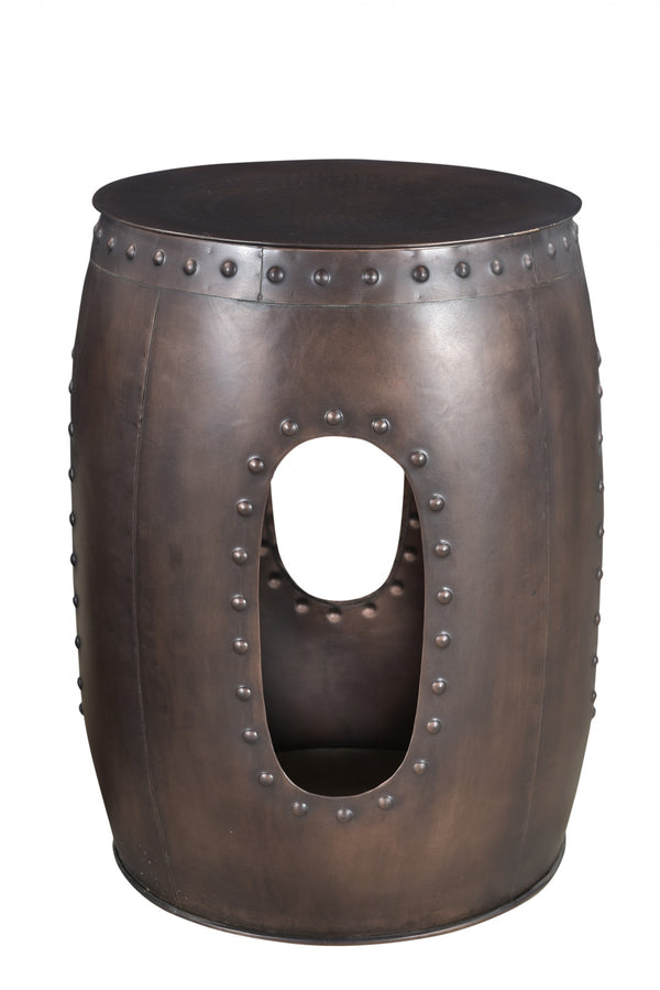 Homeroots 20" Copper Iron Round End Tables   490139