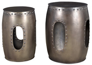 Homeroots 20" Nickel Iron Round End Table   490140