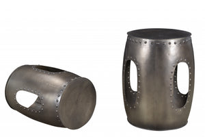 Homeroots 20" Nickel Iron Round End Table   490140