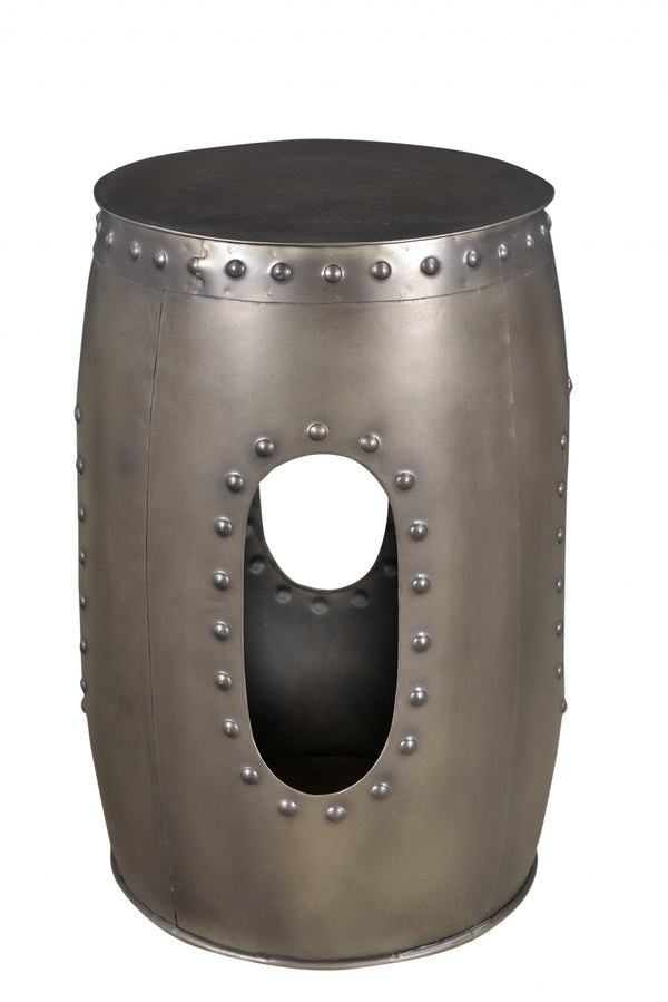 Homeroots 20" Nickel Iron Round End Table   490140