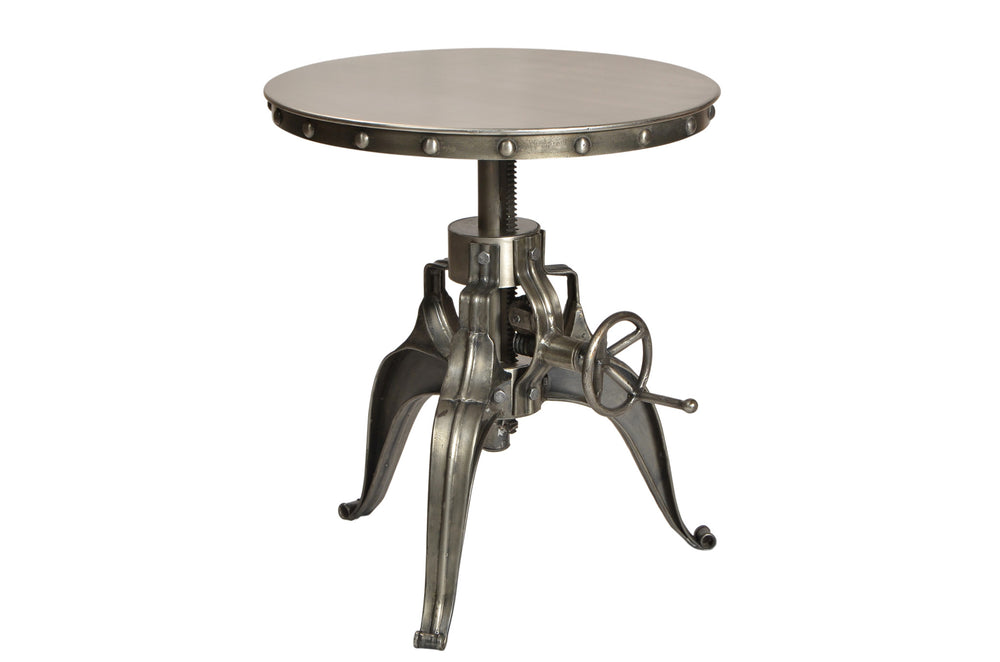 Homeroots 21" Silver Metal And Iron Round End Table   490141