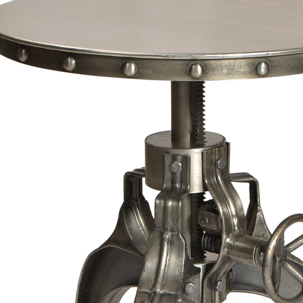 Homeroots 21" Silver Metal And Iron Round End Table   490141