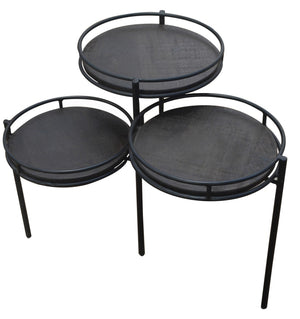 HomeRoots 23" Black Solid Wood and Iron Round End Table - Elegant, Versatile Accent for Living Spaces & More 490142