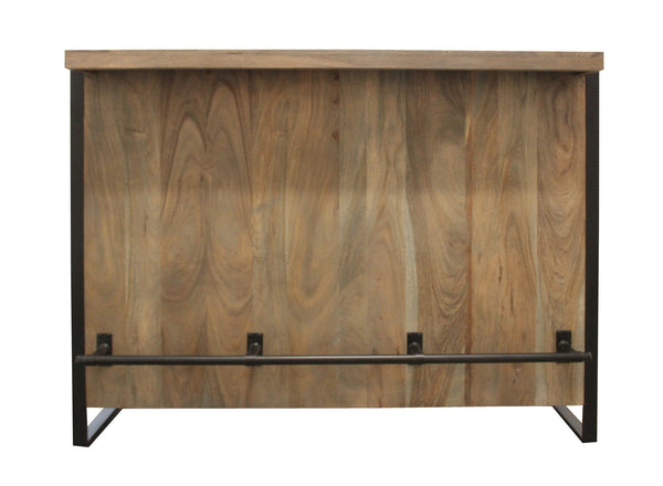 Homeroots 55" Gray And Black Solid Wood Sled Console Table With Storage With Storage   490145