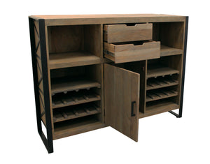 Homeroots 55" Gray And Black Solid Wood Sled Console Table With Storage With Storage   490145