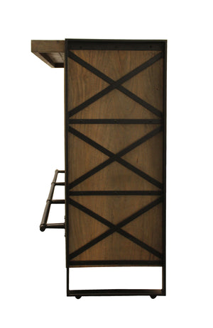 Homeroots 55" Gray And Black Solid Wood Sled Console Table With Storage With Storage   490145