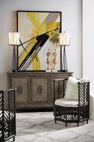 Wildwood Angelica Bamboo Accent Chair In Black Wash — Sculpted Frame, Removable Off-White Cushion, Durable Finish 490156