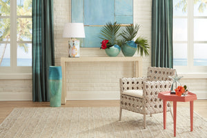 Wildwood Mandaue Bistro Chair With Whitewash Rattan Frame And Off-White Cushion — Coastal, Lightweight Dining Seat 490157