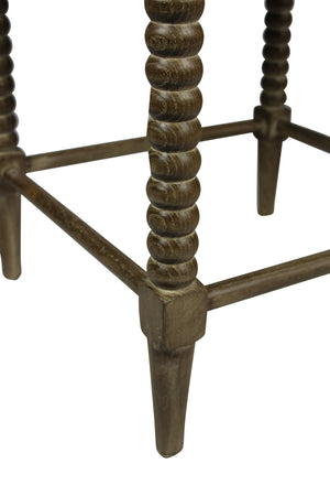 Homeroots 26 " Off White And Brown Solid And Manufactured Wood Counter Height Bar Chair   490159