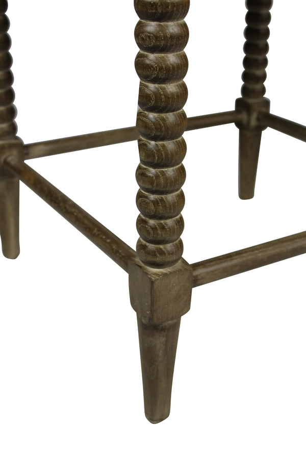 Homeroots 26 " Off White And Brown Solid And Manufactured Wood Counter Height Bar Chair   490159