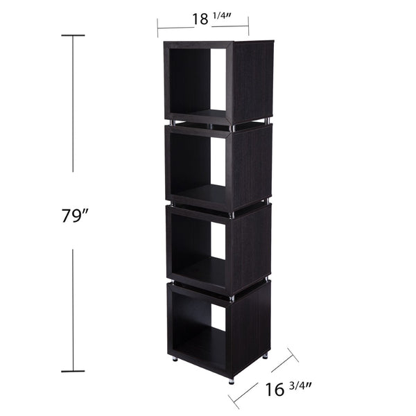 HomeRoots 79" Brown Etagere Bookcase – Modern Four-Tier Shelving Unit for Stylish Storage & Display Solutions 490161