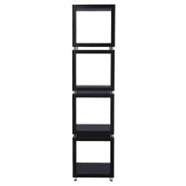 HomeRoots 79" Brown Etagere Bookcase – Modern Four-Tier Shelving Unit for Stylish Storage & Display Solutions 490161