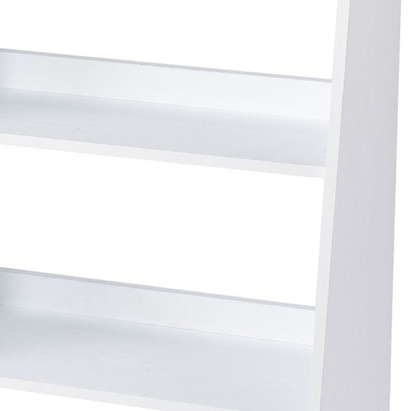 HomeRoots 45" White Etagere Bookcase - Modern Four-Tier Shelving Unit with Mid-Century Design for Any Space 490165
