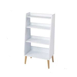 HomeRoots 45" White Etagere Bookcase - Modern Four-Tier Shelving Unit with Mid-Century Design for Any Space 490165