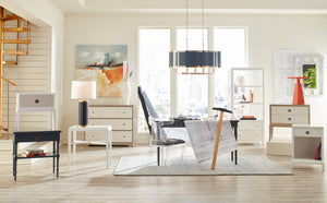 Wildwood Elsa Acrylic Klismos Chair With Removable Black Tufted Leather Cushion — Airy Modern Dining Accent 490168