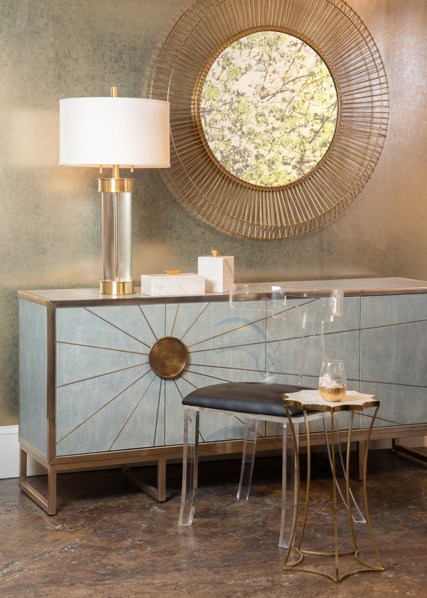 Wildwood Elsa Acrylic Klismos Chair With Removable Black Tufted Leather Cushion — Airy Modern Dining Accent 490168