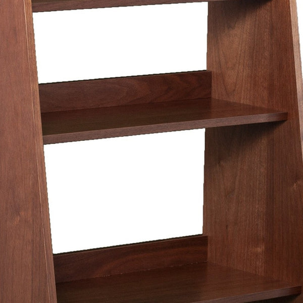 HomeRoots 45" Stylish Brown Etagere Bookcase - Four-Tier Display Shelf for Modern Living Room & Office Use 490169