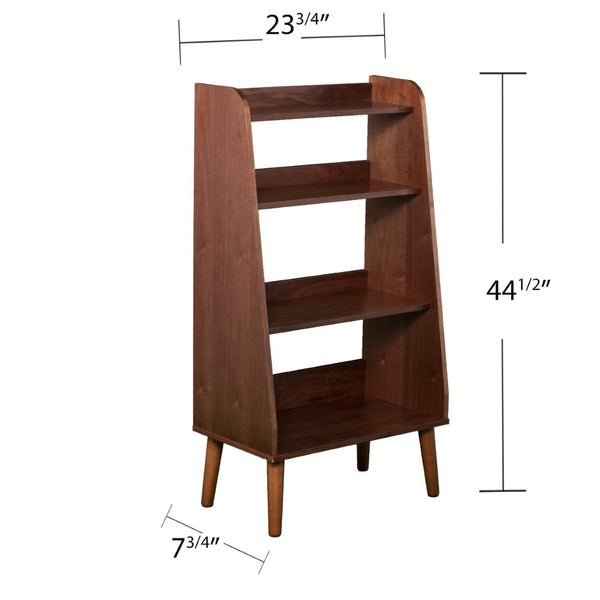 HomeRoots 45" Stylish Brown Etagere Bookcase - Four-Tier Display Shelf for Modern Living Room & Office Use 490169