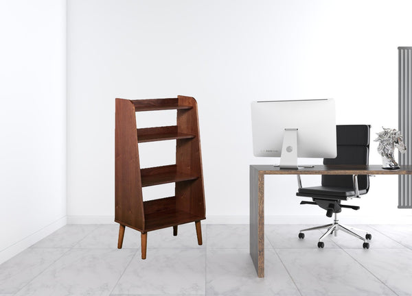 HomeRoots 45" Stylish Brown Etagere Bookcase - Four-Tier Display Shelf for Modern Living Room & Office Use 490169