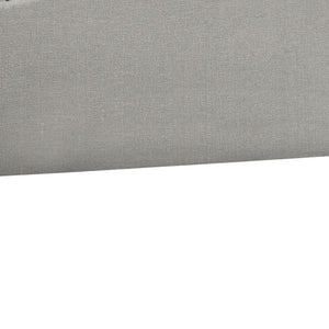 HomeRoots Gray Upholstered Arched Full Headboard with Nailhead Trim – Elegant Linen Blend Design for Any Decor 490191
