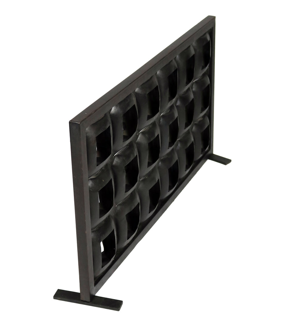 Homeroots 23" Black Iron Geometric Floor Tealight Candle Holder   490204