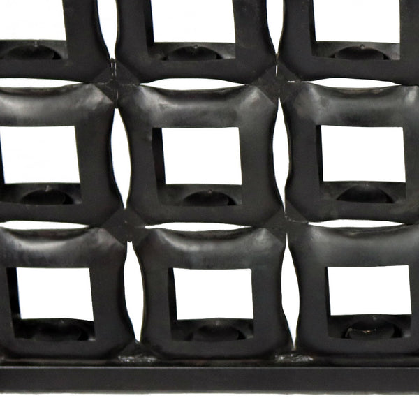 Homeroots 23" Black Iron Geometric Floor Tealight Candle Holder   490204