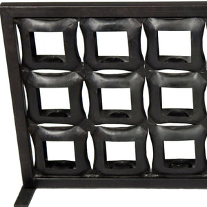 Homeroots 23" Black Iron Geometric Floor Tealight Candle Holder   490204