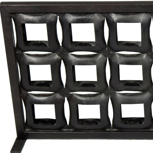 Homeroots 23" Black Iron Geometric Floor Tealight Candle Holder   490204