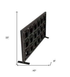 Homeroots 23" Black Iron Geometric Floor Tealight Candle Holder   490204