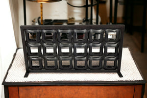 Homeroots 23" Black Iron Geometric Floor Tealight Candle Holder   490204