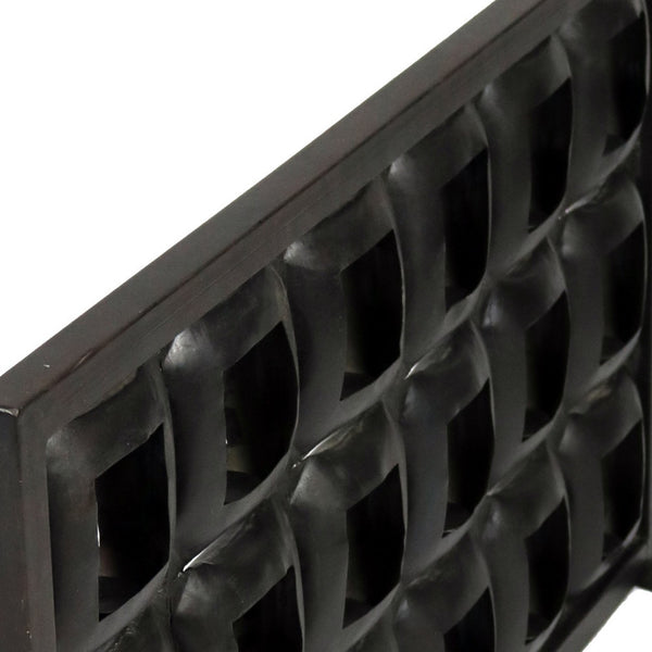 Homeroots 23" Black Iron Geometric Floor Tealight Candle Holder   490204