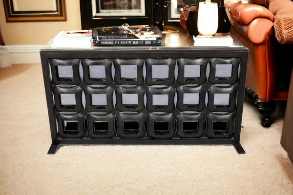 Homeroots 23" Black Iron Geometric Floor Tealight Candle Holder   490204